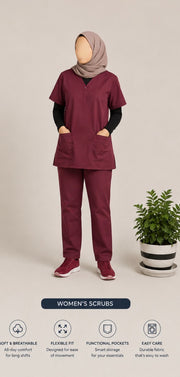Medical Scrubs Maroon