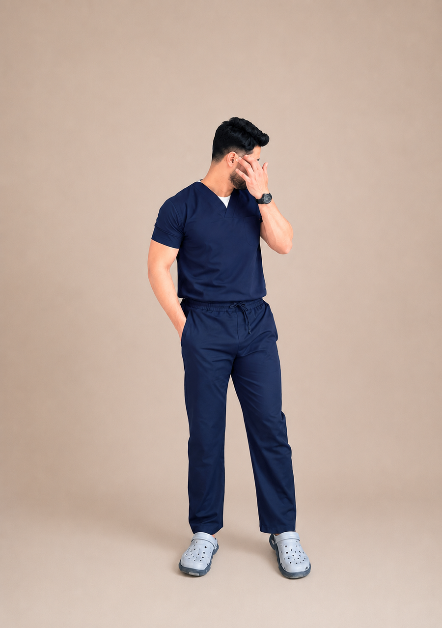 Premium Navy Scrub Set