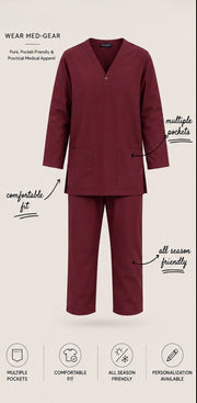 Medical Scrubs Maroon