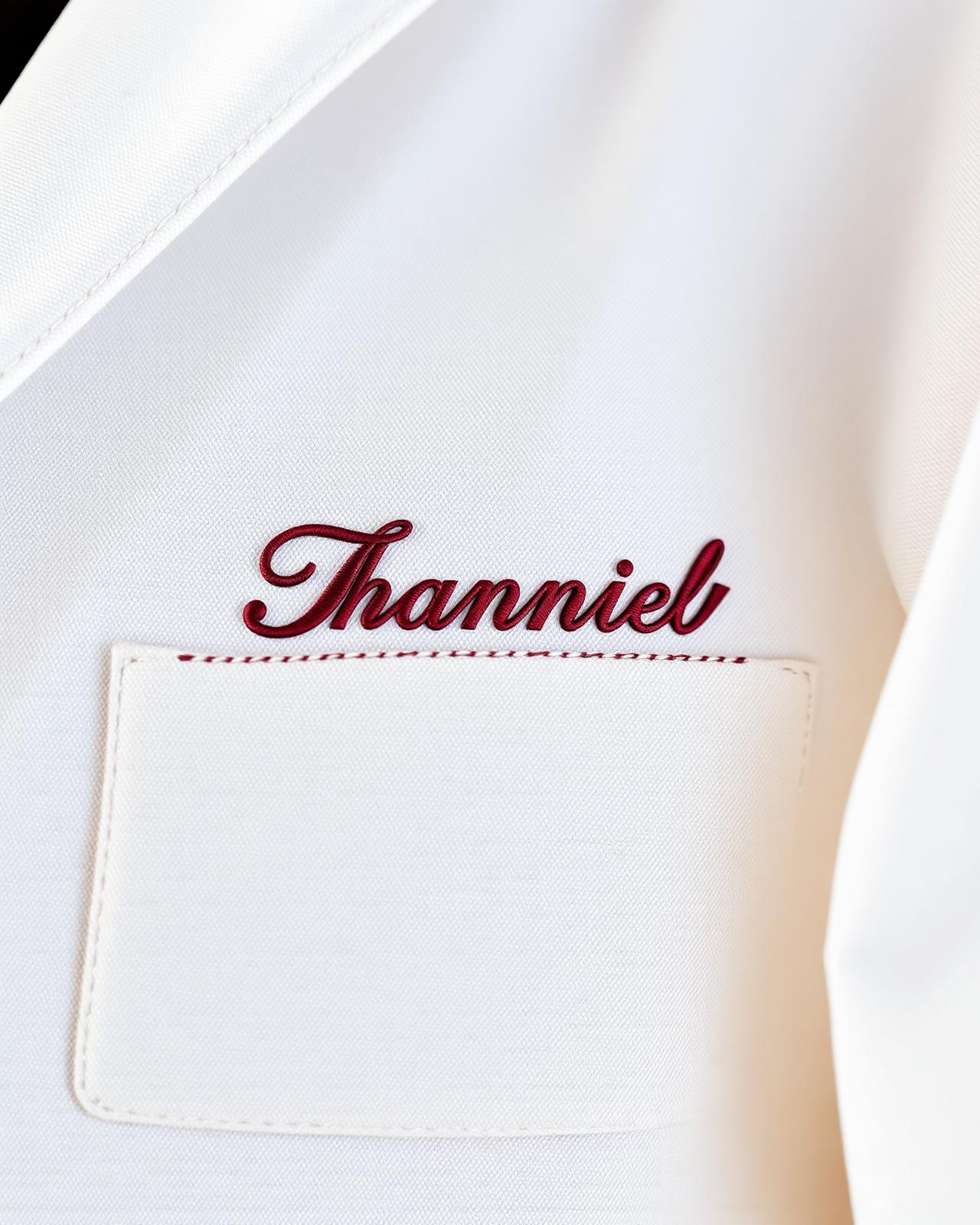 Custom embroidered lab coat